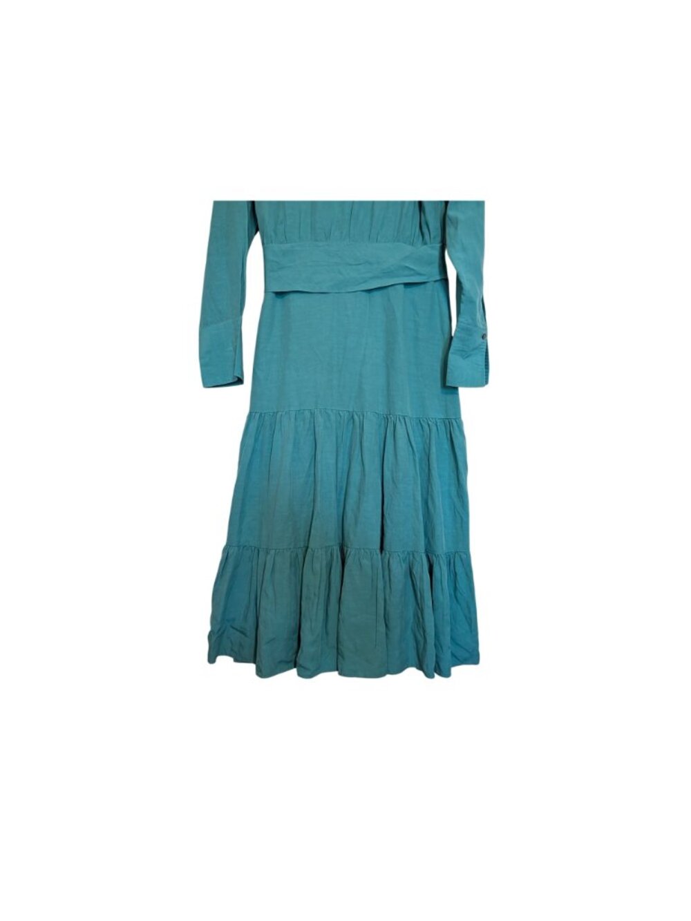 Kobi Halperin Womens Blue Linen Blend Long Sleeve Shirt Dress Size M - Picture 12 of 16